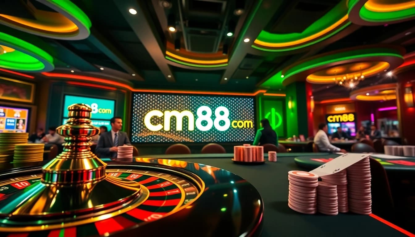 Experience thrilling gameplay at cm88 com with vibrant casino tables and engaged players.