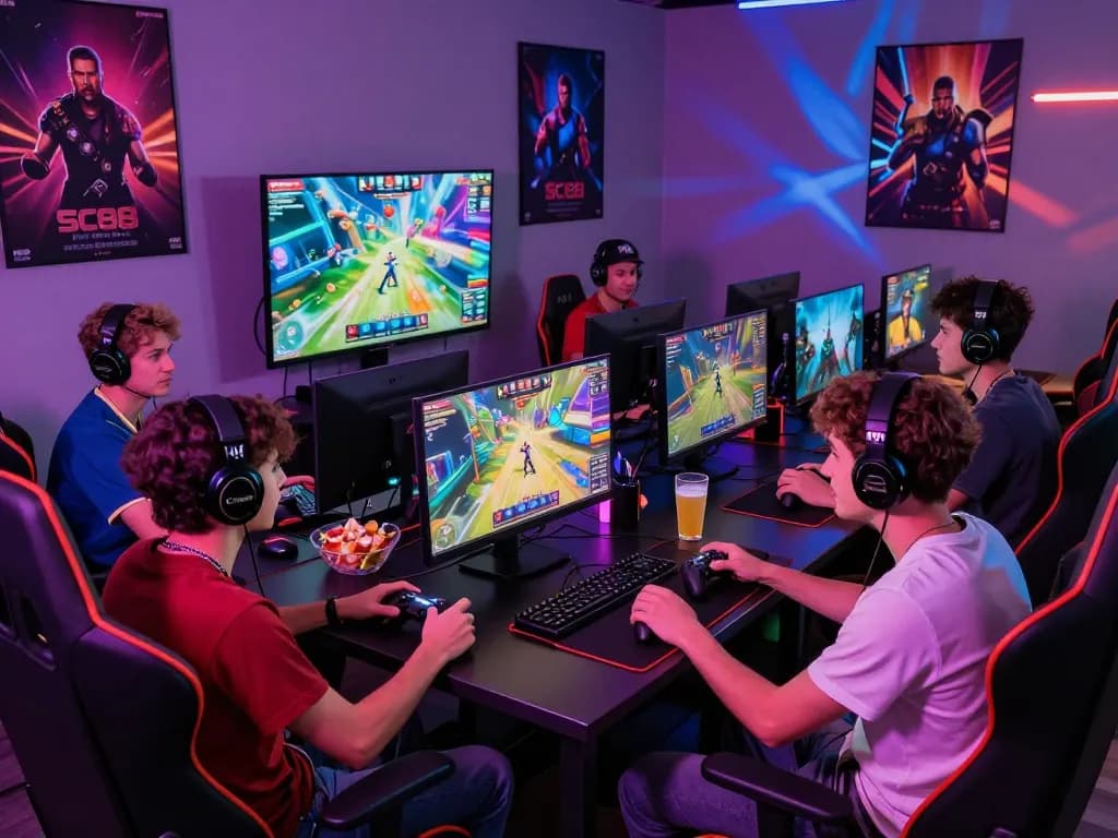 Exciting SC 88 gaming session with friends enjoying multiplayer games