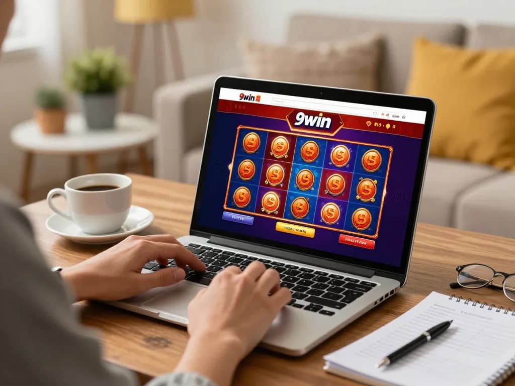 Experience fun gaming on 9win with an engaging online casino setup at home.