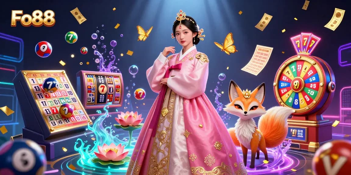 Experience the excitement of Fo88 with a vibrant 3D illustration of a lively casino scene.