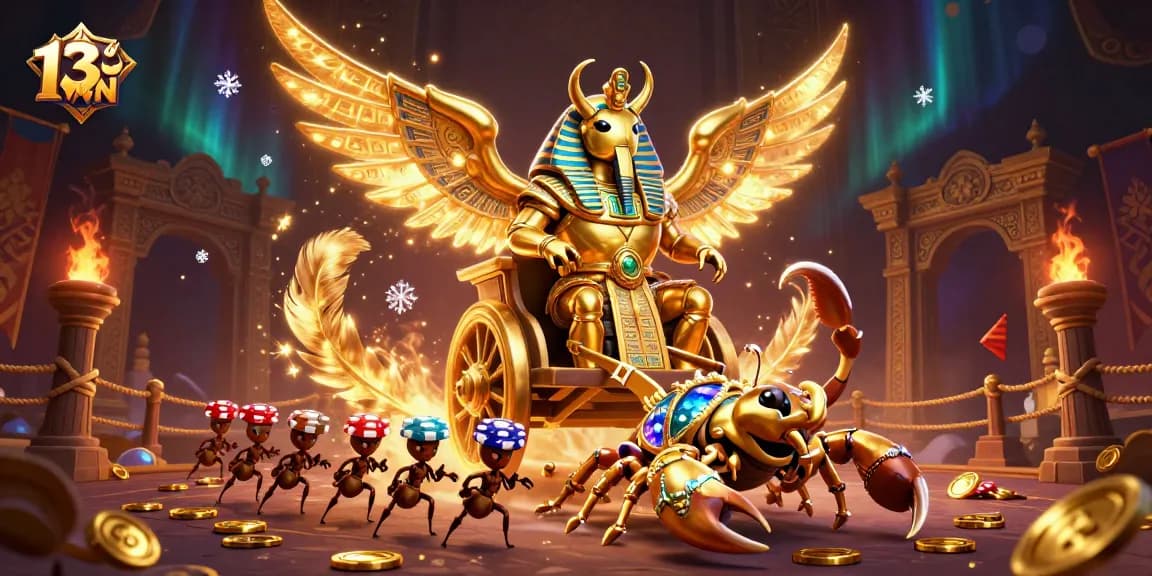 Experience thrilling gameplay at 13WIN with a vibrant 3D casino scene packed with excitement and action.