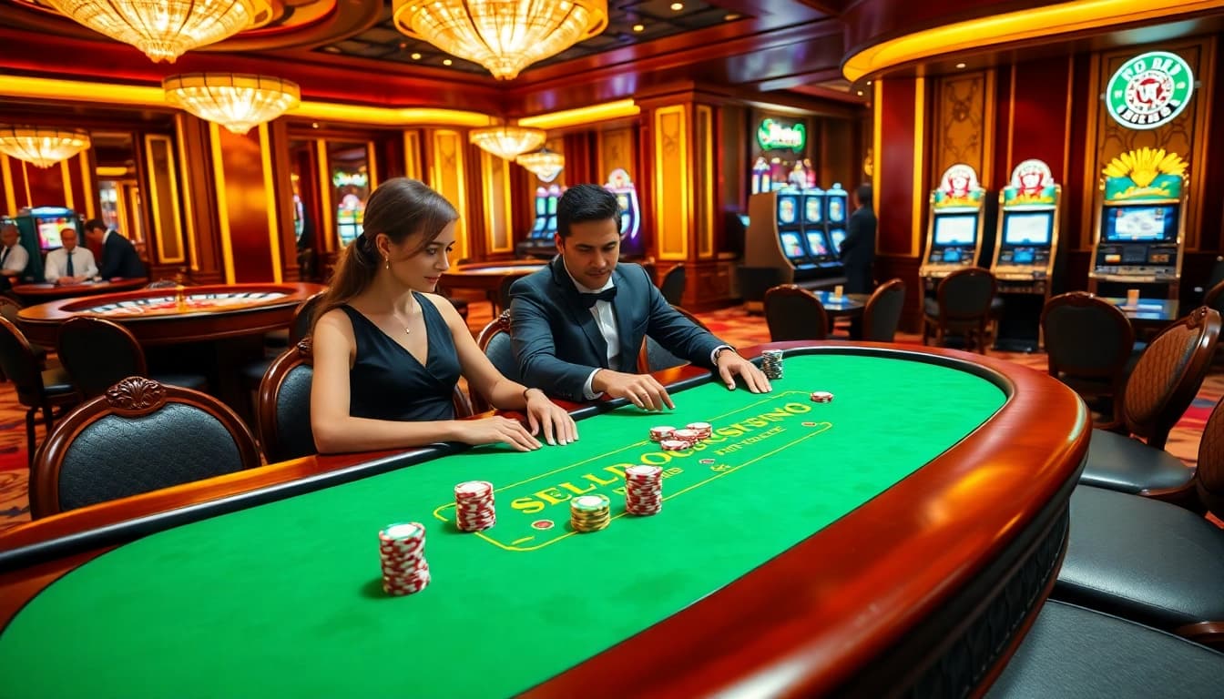 SODO CASINO showcases an exciting poker game with elegant tables and vibrant atmosphere.