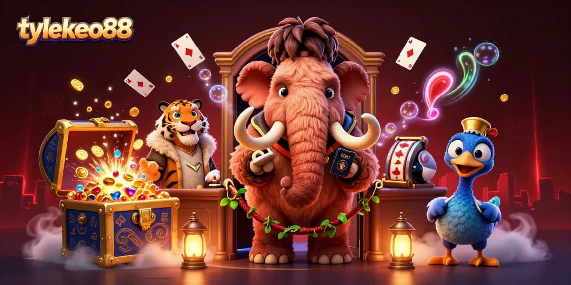 Engage in thrilling bets with tylekeo88 as a mammoth bouncer checks IDs at a vibrant casino entrance.