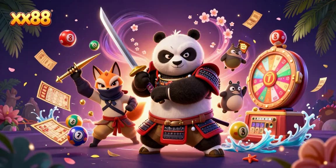 Experience the excitement of xx88 with vibrant casino elements and engaging characters in a dynamic scene.