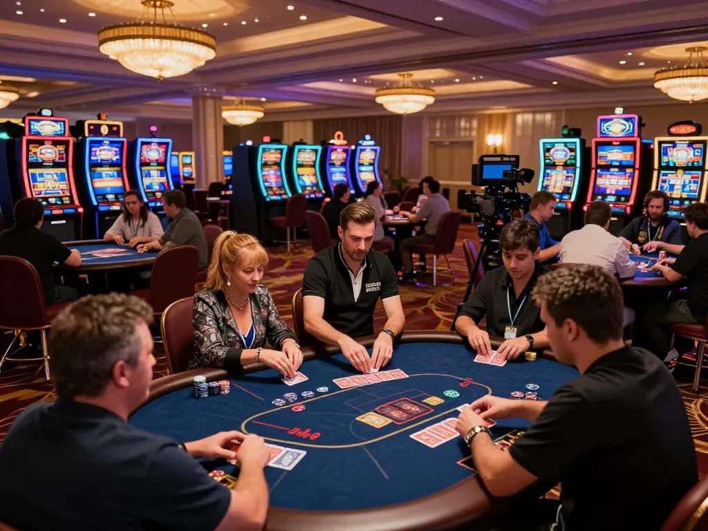 Dynamic gaming action at tg88 com casino with vibrant atmosphere and engaged players.