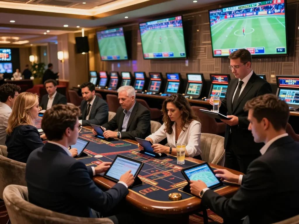 Place bets and engage in thrilling sports action at 79king's upscale betting lounge