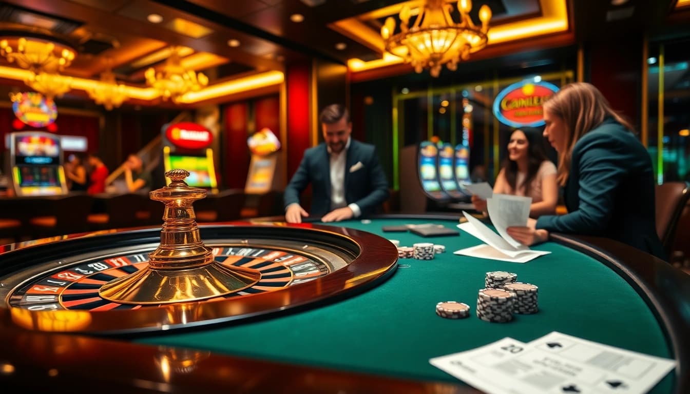 Engaged players celebrating a winning spin at https://xx88.promo/ featuring luxurious casino elements.