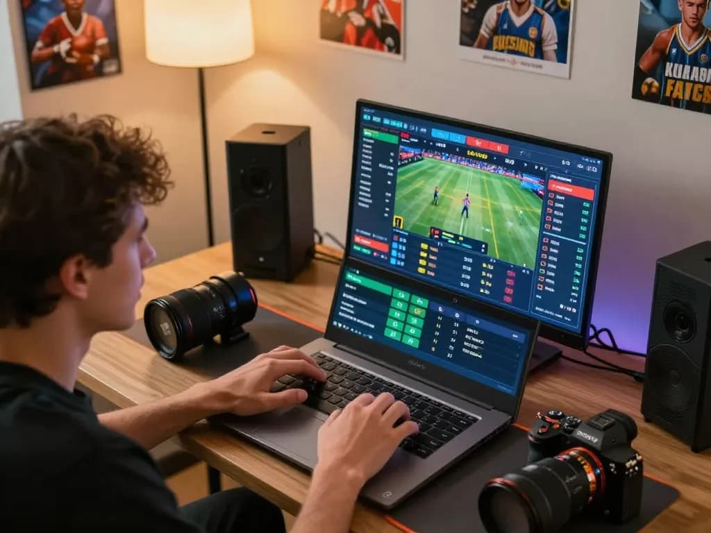 Daga betting enthusiast placing live sports wagers on an online platform during an intense match.