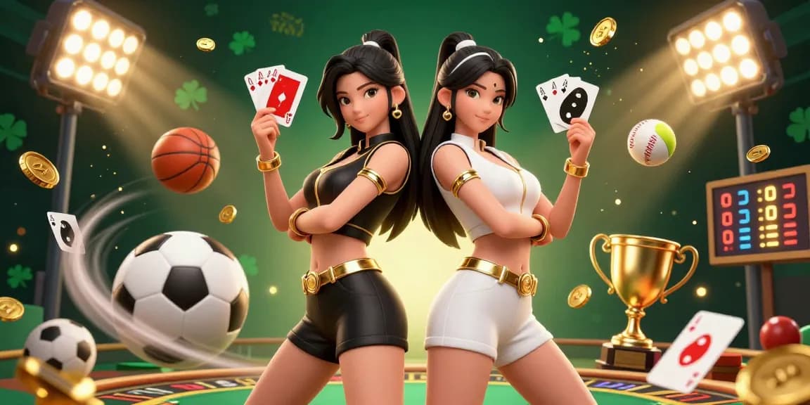Join the action at 33WIN as twin Asian women showcase their gaming prowess with striking cards.