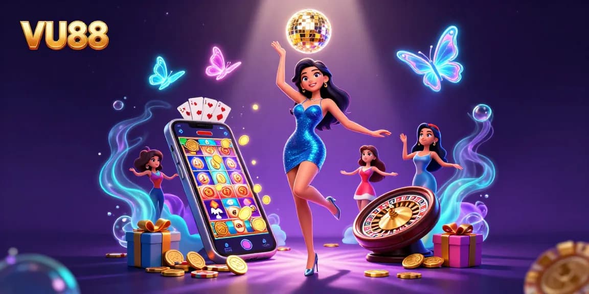 Engage with VU88's vibrant online casino experience featuring colorful slot games and dynamic promotions.