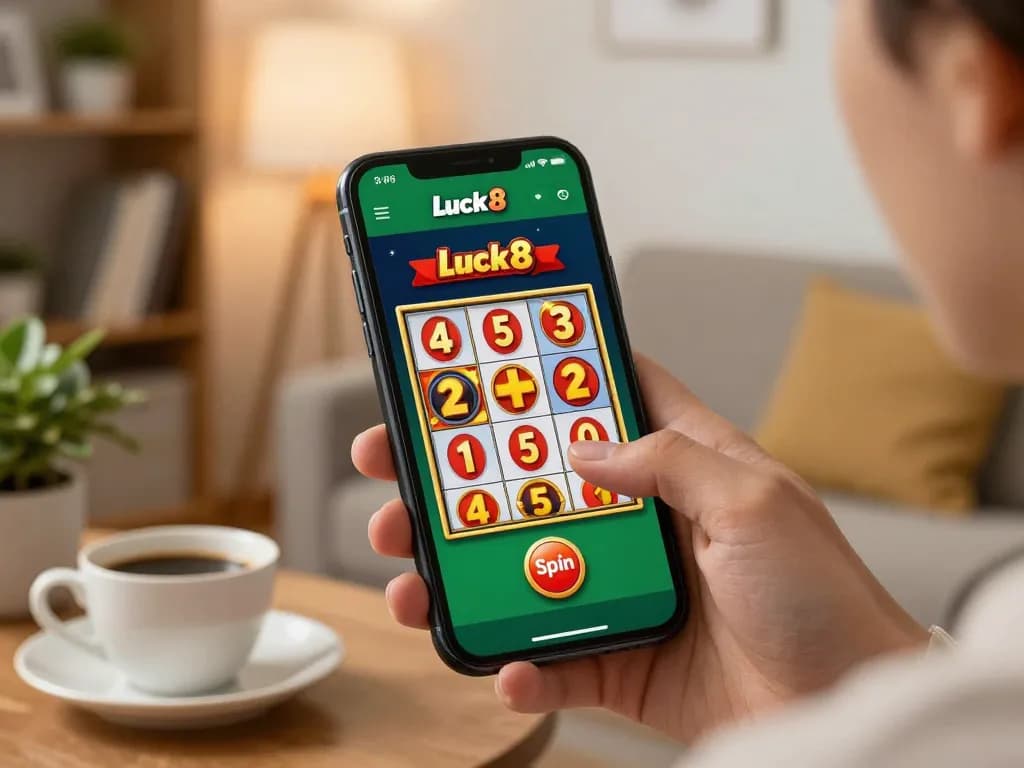 Experience seamless gaming with the luck8 trang chủ mobile app in a cozy home setting.