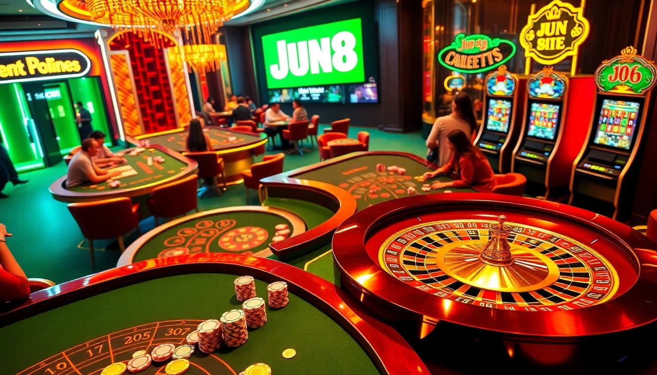 Experience thrilling action at Jun 88 online casino with vibrant gaming elements and sophisticated atmosphere.