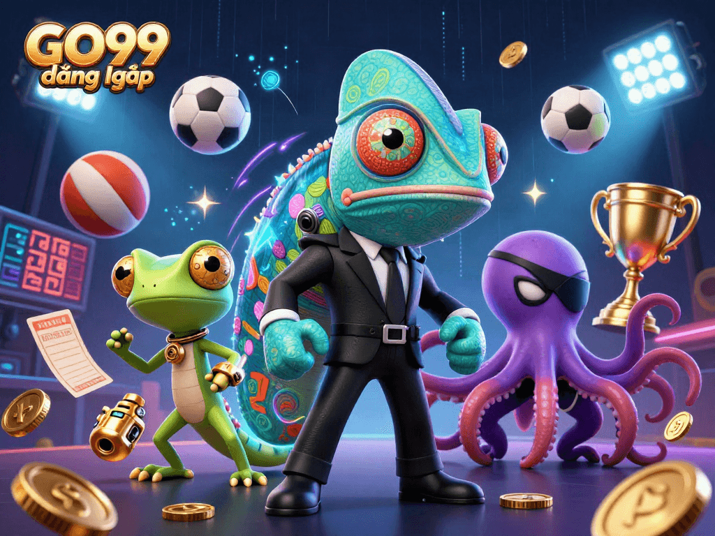 Experience GO99 đăng nhập with our dynamic gaming illustration featuring a vibrant casino scene