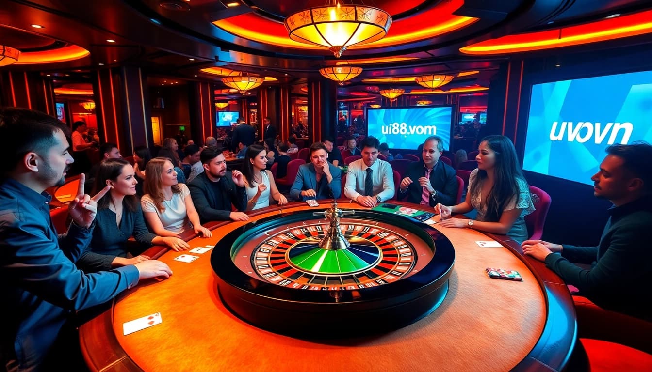 Experience thrilling gameplay at uu88 vom's roulette table with vibrant colors and lively action.