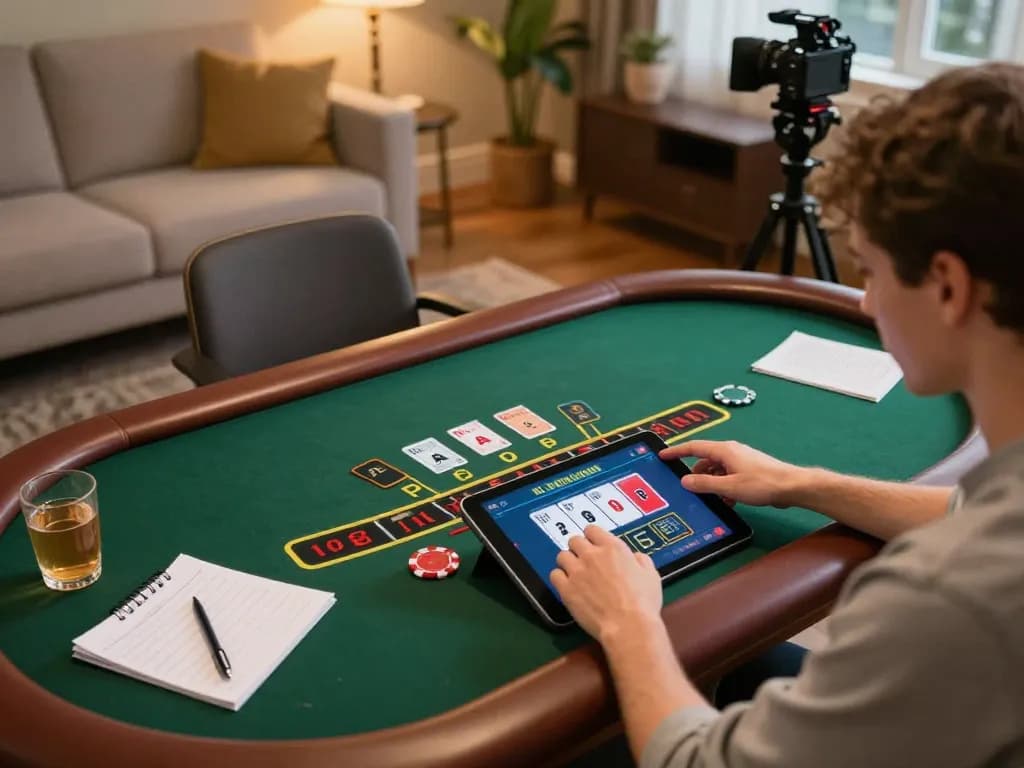 FC88 player engaging in live dealer blackjack online, showcasing strategic gameplay