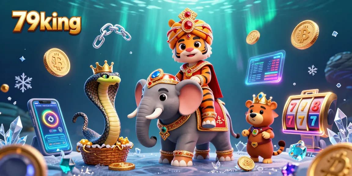 Experience the thrill of winning at 79king with vibrant 3D casino elements and characters.