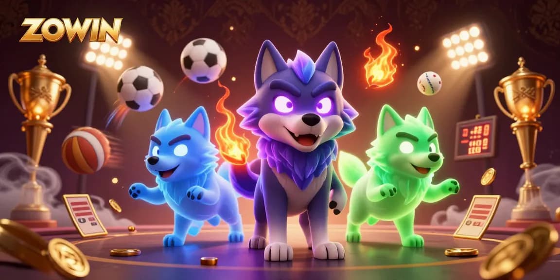 ZOWIN showcases an engaging sportsbook scene with dynamic sports action and captivating casino elements