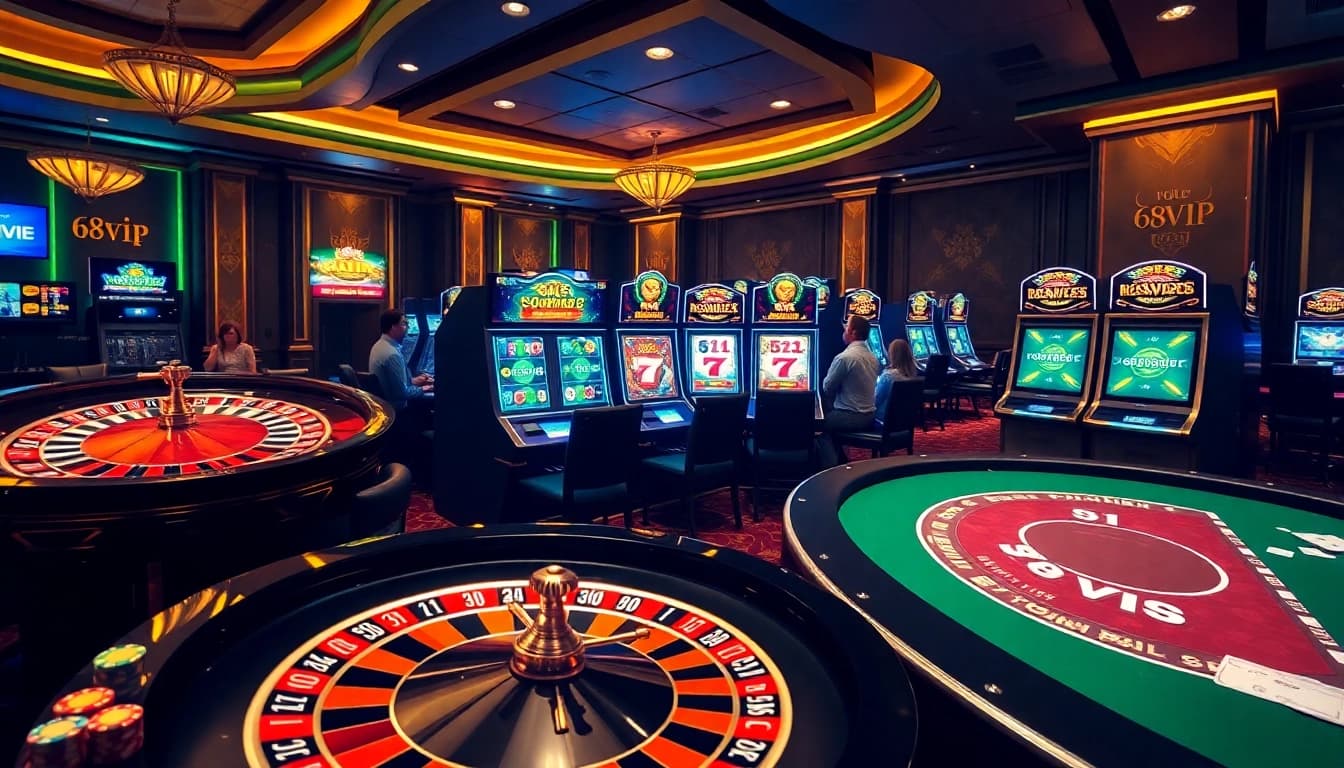 Experience thrill at 68VIP online casino with vibrant tables and engaging games.