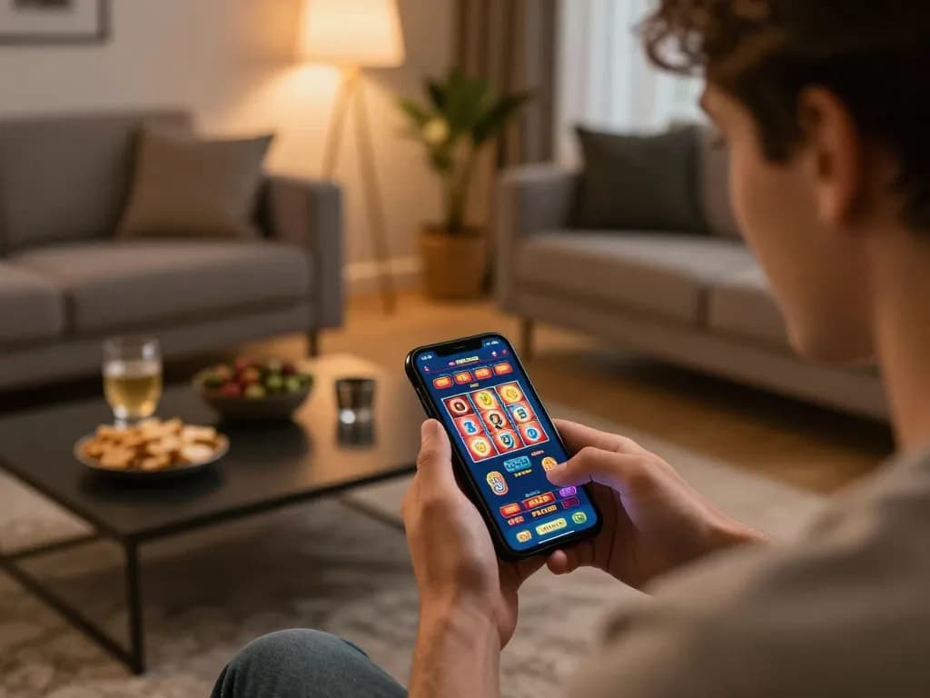 LV88 mobile gaming session with user placing bets on exciting slot games
