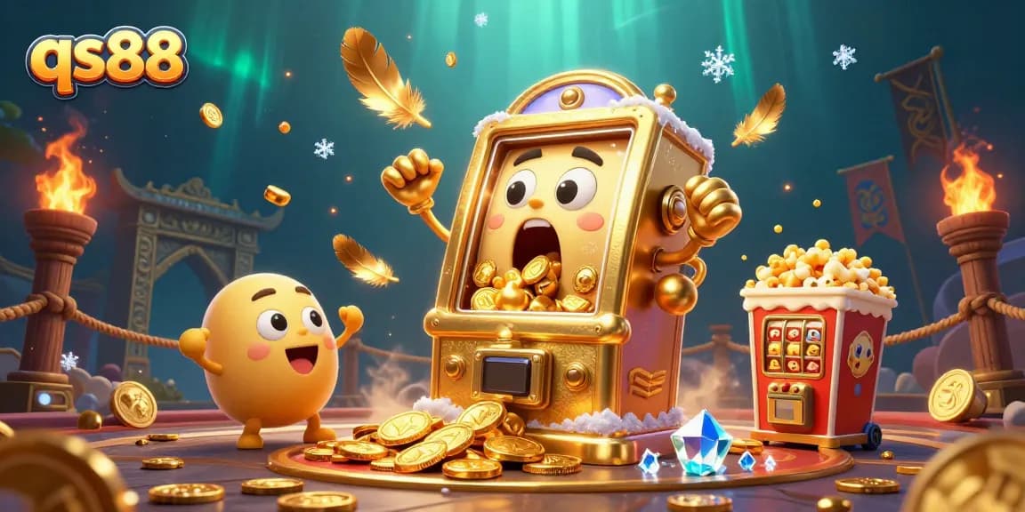 Experience thrilling wins at qs88 with a lively scene of slot machines and casino excitement.