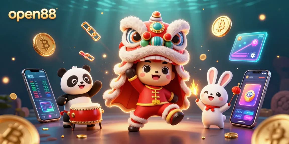 Engage with open88's thrilling casino adventure featuring vibrant characters and crypto elements.