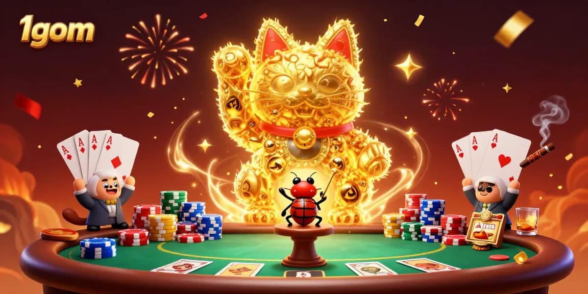 Experience thrilling action with 1gom, where golden fireflies and lucky cats illuminate the casino world.