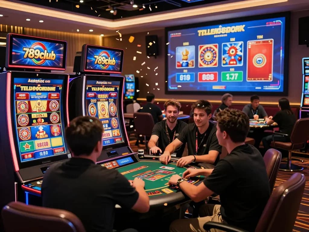 Engaging online casino scene on 789club featuring vibrant graphics and players celebrating wins.