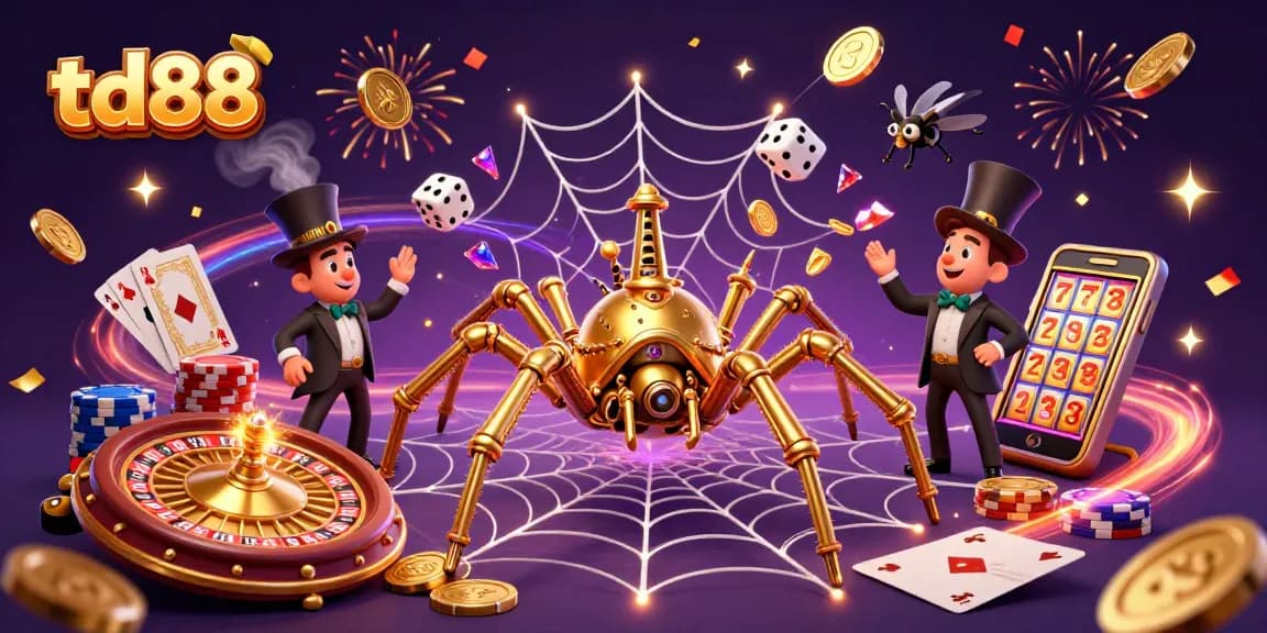 Experience thrilling action with td88 as the golden spider weaves a vibrant casino web.