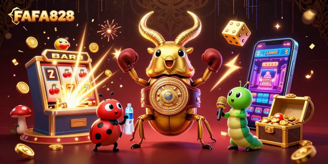 Engage in FAFA828's thrilling casino experience with lively characters and jackpot action!