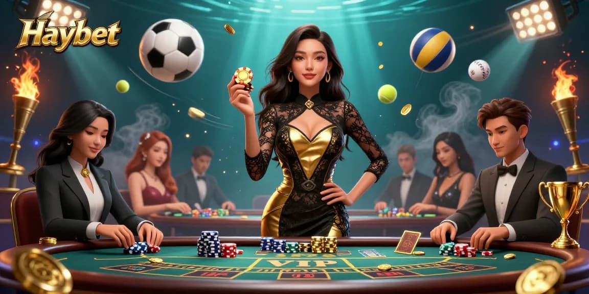Experience high-stakes action at Haybet with elegant players, vibrant casino elements, and thrilling sports vibes.