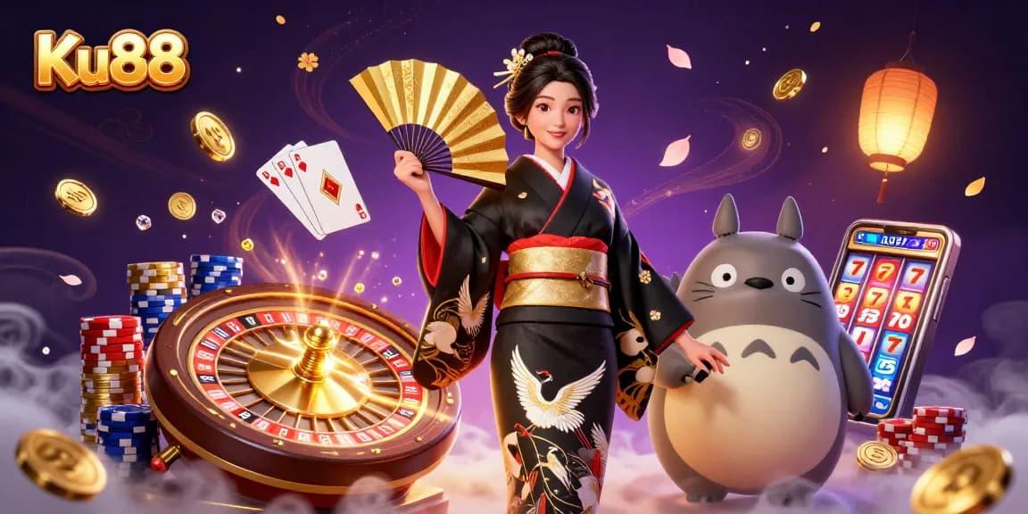 Experience thrilling gaming at Ku88 with vibrant casino elements and a captivating atmosphere.