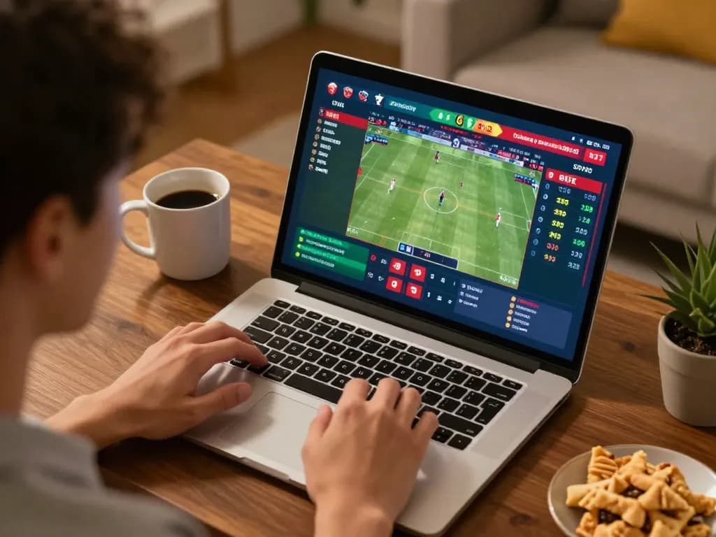 Experience thrilling sports betting with link vào 98win on an engaging home laptop setup.