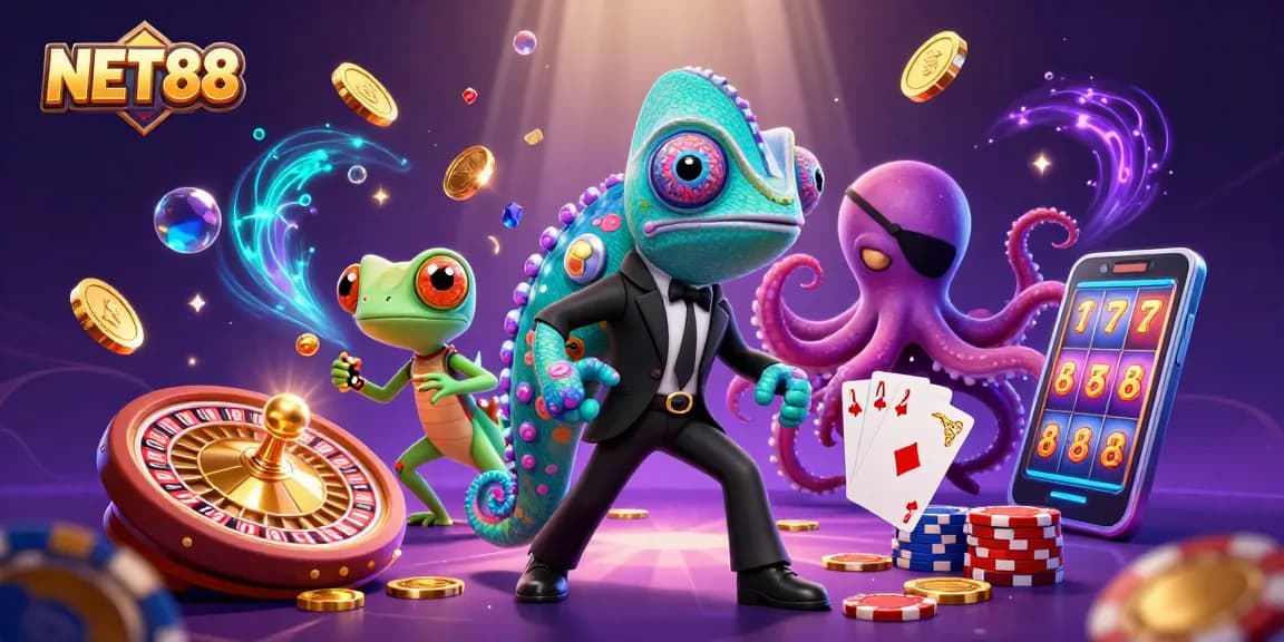 Engage with NET88 gaming visuals featuring lively characters and dynamic betting elements.