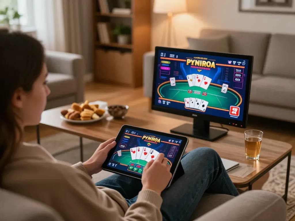 Engaging gameplay on 78winvina mobile app in a cozy home environment