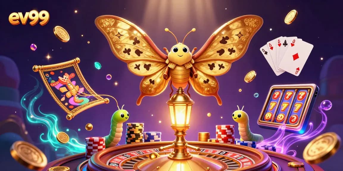 Spin to win with ev99: A vibrant casino scene featuring gold coins and colorful gaming elements.