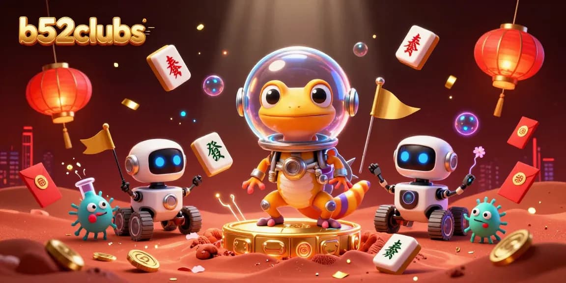 Experience the excitement at b52clubss with cheerful Martian characters and golden casino treasures.
