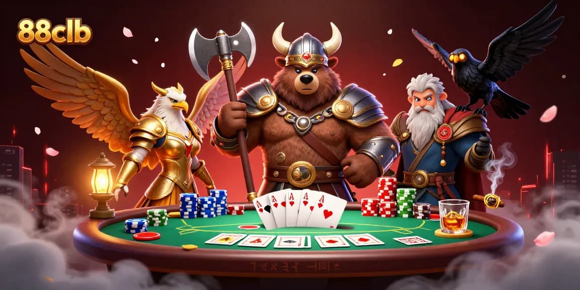 88clb invites players to join the exciting poker scene with 3D characters and dynamic casino elements.