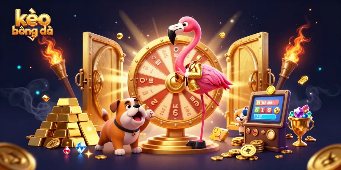 Experience the thrill of kèo bóng đá with vibrant characters, golden treasures, and exciting casino elements.