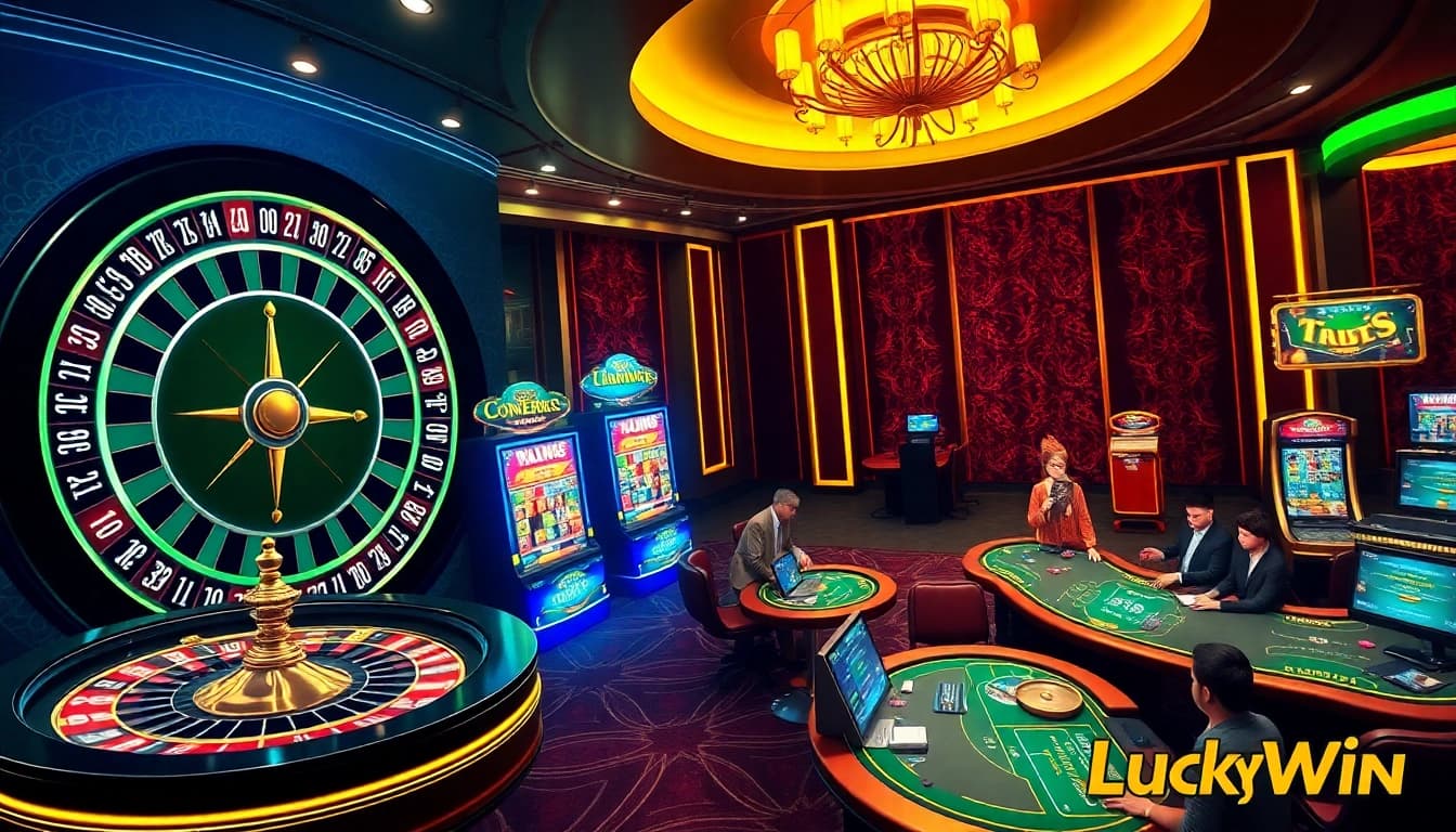 Experience thrilling wins at LuckyWin's vibrant online casino with roulette and slots.