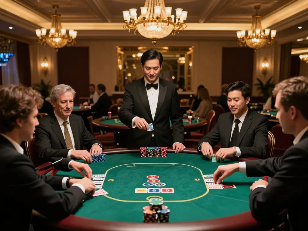 EE 88 players celebrating a win at a vibrant casino table surrounded by luxury decor
