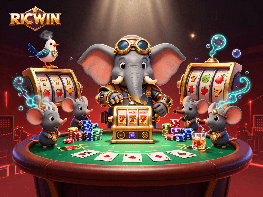 Engage with RICWIN through thrilling steampunk casino adventures filled with vibrant gaming elements.