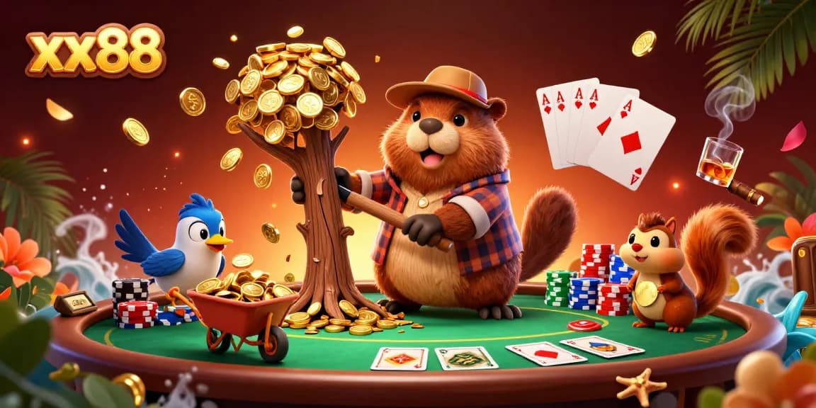 Experience winning strategies at xx88 with this vibrant casino-themed illustration.