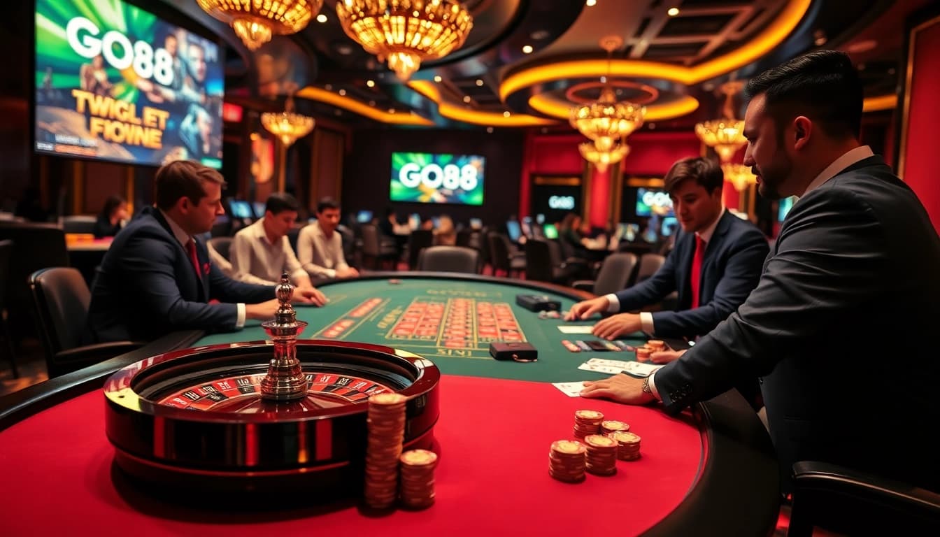 Experience high-stakes gaming at GO88 with vibrant casino tables and exciting gameplay.