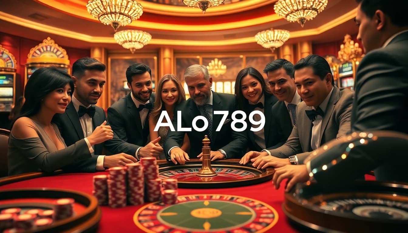 Experience thrilling gameplay at ALo789 with vibrant poker chips, roulette, and inviting casino ambiance.
