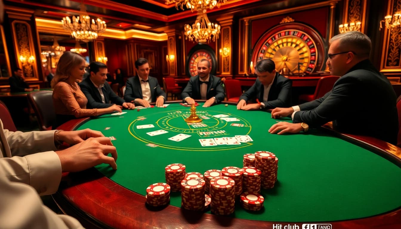 Experience the excitement of gambling at Hit club with dynamic poker gameplay and luxurious casino elements.