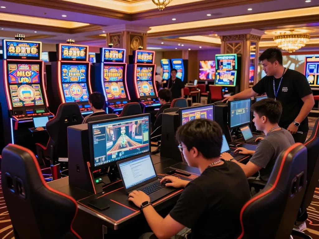 Exciting scene of players engaging in gaming at Hitclub, tải hit club to experience thrilling online gaming.
