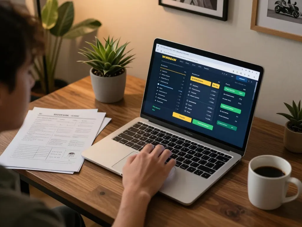 Engaging in online sports betting on WW88AW platform with strategy notes and cozy atmosphere
