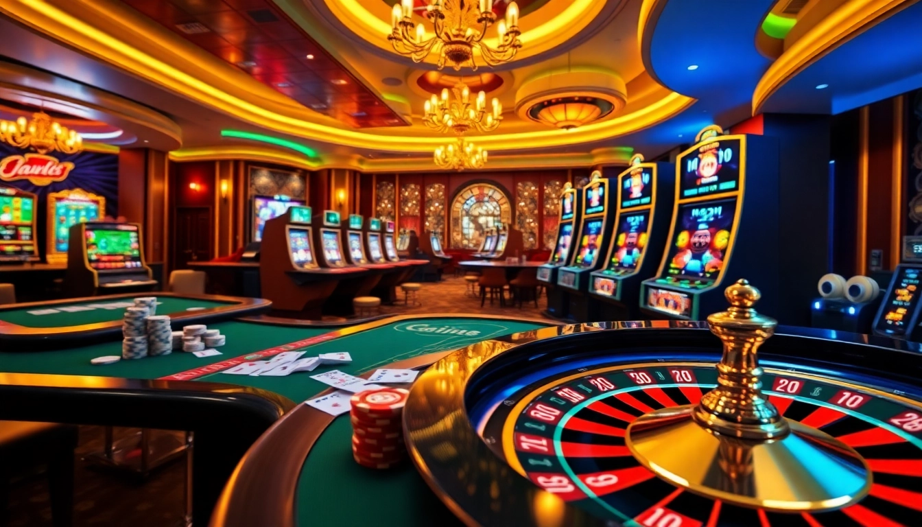 Experience the excitement of online gambling at c54.gb.net with a vibrant casino environment showcasing luxury gameplay.
