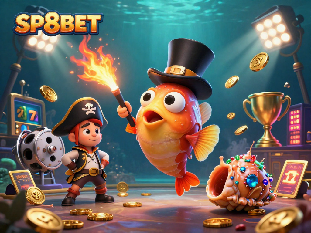 Engage in thrilling experiences with SP8BET, featuring vibrant casino elements and dynamic characters.