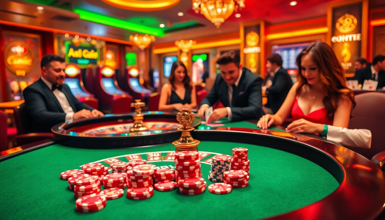 Experience heart-pounding action at https://rr88c.pro/ with a vibrant casino scene showcasing roulette and poker excitement.